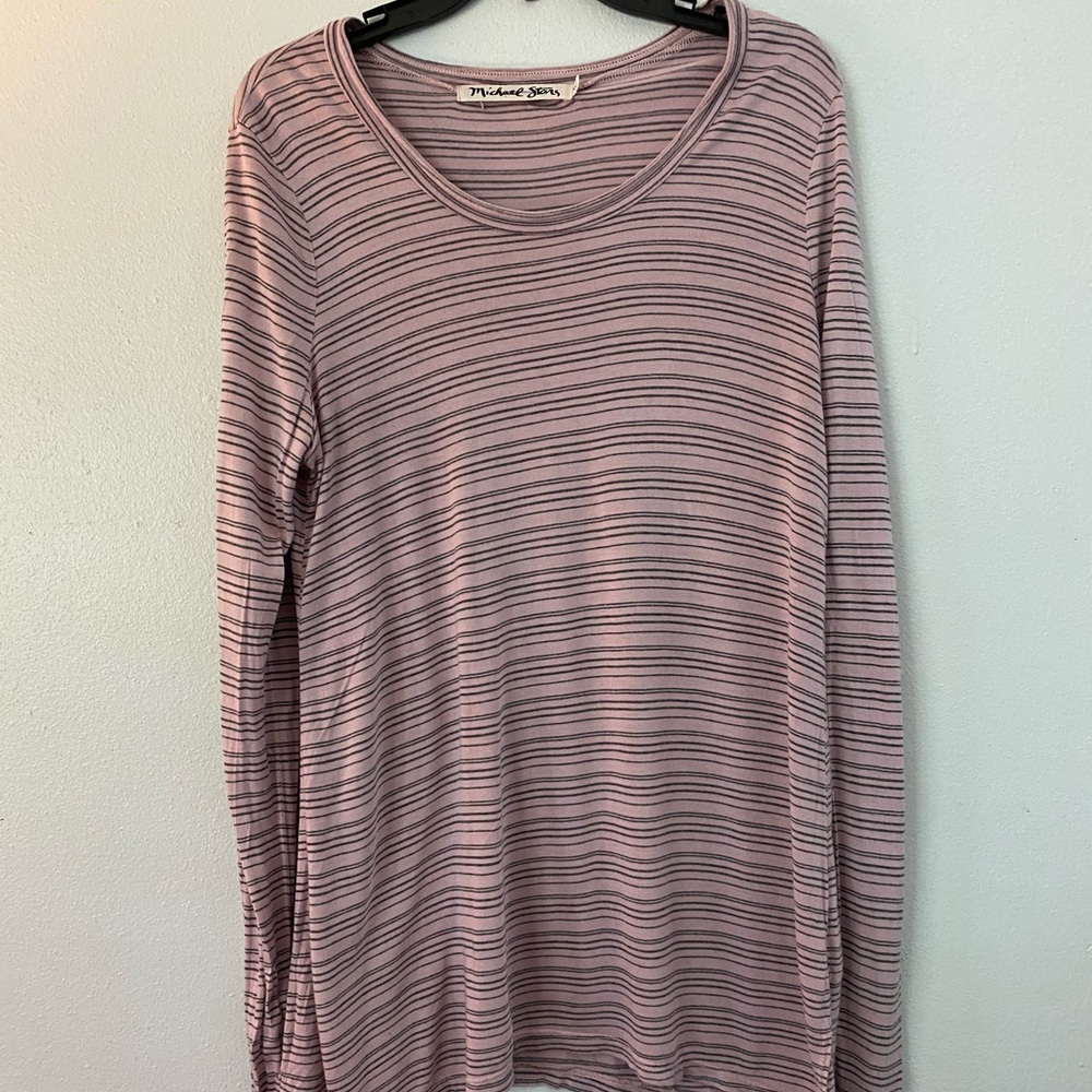 🍄 Michael stars stripes Longs sleeves Tee